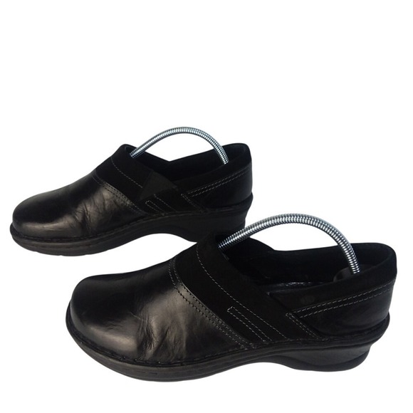 Josef Seibel Leather Clogs Comfort Mules Slip On Shoes Black‎ Women's EU39 US8.5 - Picture 1 of 11